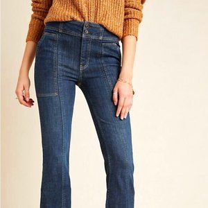 Pilcro Anthropologie High Rise Utility Bootcut Dark Wash Denim Jeans Sz 31 NWOT